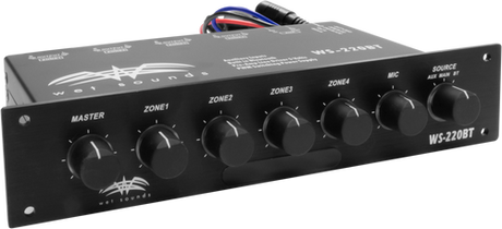 WS-220 BT | Wet Sounds™ Marine 4-Zone Level Controller w/ Integrated Bluetooth®