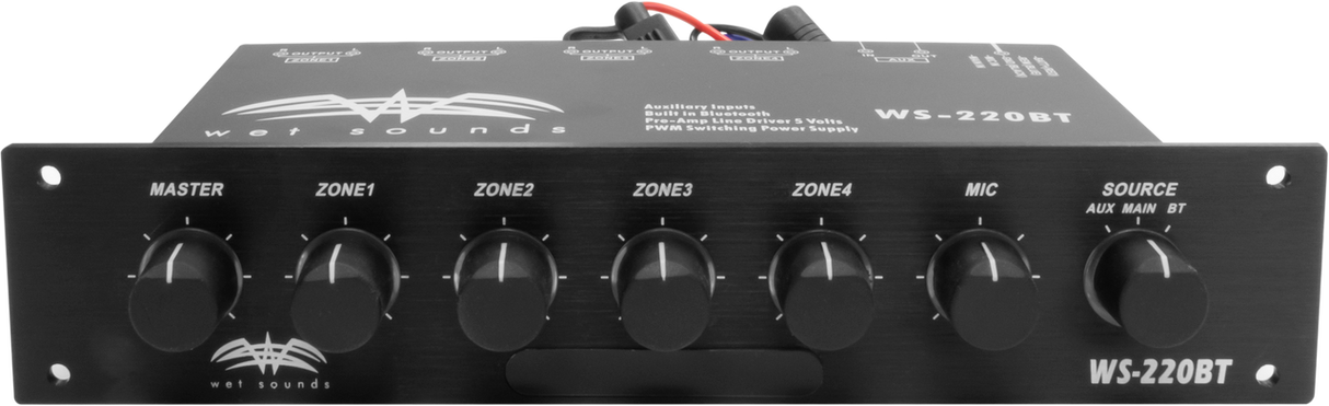 WS-220 BT | Wet Sounds™ Marine 4-Zone Level Controller w/ Integrated Bluetooth®