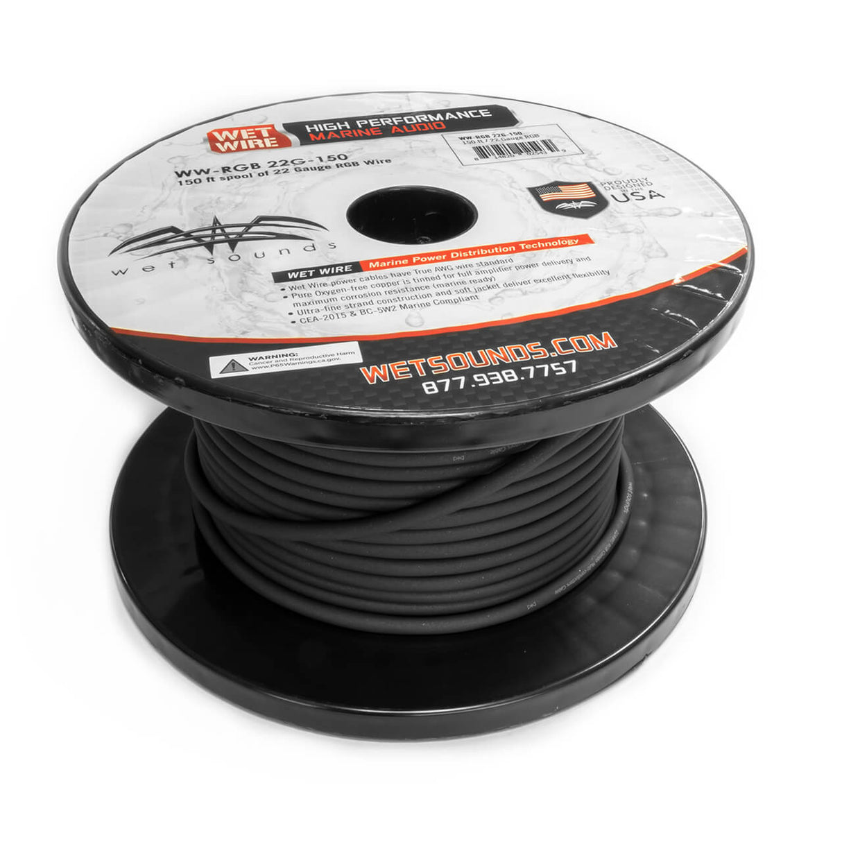 RGB 22GA Spool | Wet Sounds Frosted RGB 22 Gauge 150' Wire Spool