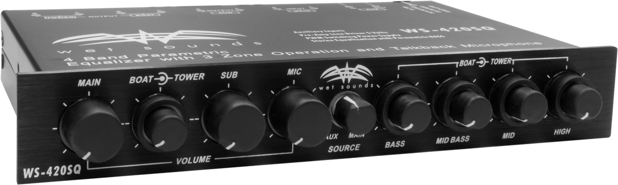 WS-420 SQ | Wet Sounds™ Marine Multi Zone 4-Band Parametric Equalizer