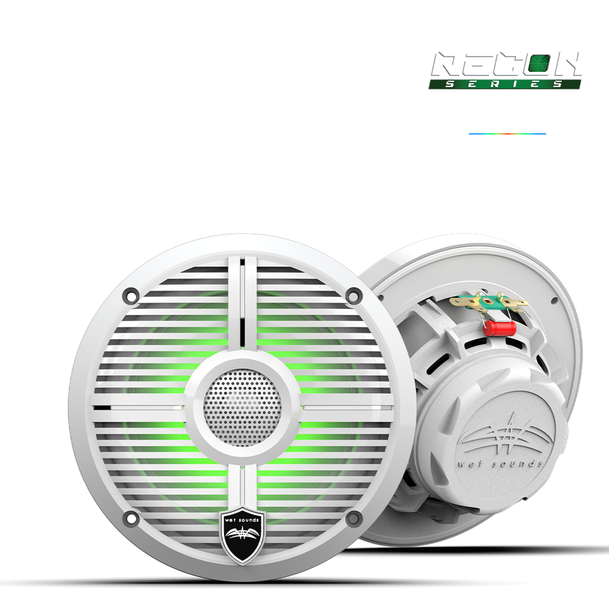 RECON 6 XW-W RGB | RECON™ Series 6.5-inch High-Output Component Style Coaxial Speakers w/ XW-White RGB Grilles