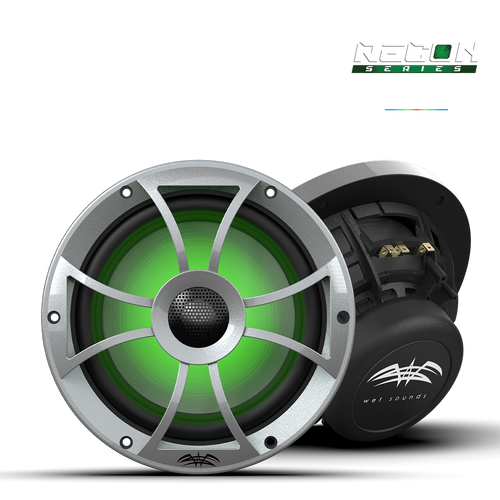 RECON 8-S RGB | RECON™ Series 8-inch High-Output Component Style Coaxial Speakers w/ XS-Silver RGB Grilles