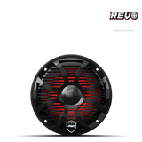 REVO 6 SW-B V3 | REVO Series 6.5-inch High-Output Component Style Coaxial Speakers w/ SW-Black RGB Grilles