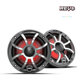 REVO 6-XSG-SS | REVO Series 6.5-inch High-Output Component Style Coaxial Speakers w/ XS-Gunmetal-Stainless Steel RGB Grilles