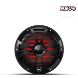 REVO 8 SW-B V3 | REVO Series 8-inch High-Output Component Style Coaxial Speakers w/ SW-Black RGB Grilles