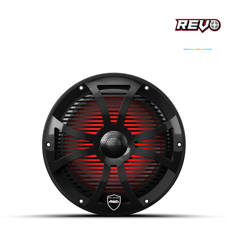 REVO 8 SW-B V3 | REVO Series 8-inch High-Output Component Style Coaxial Speakers w/ SW-Black RGB Grilles