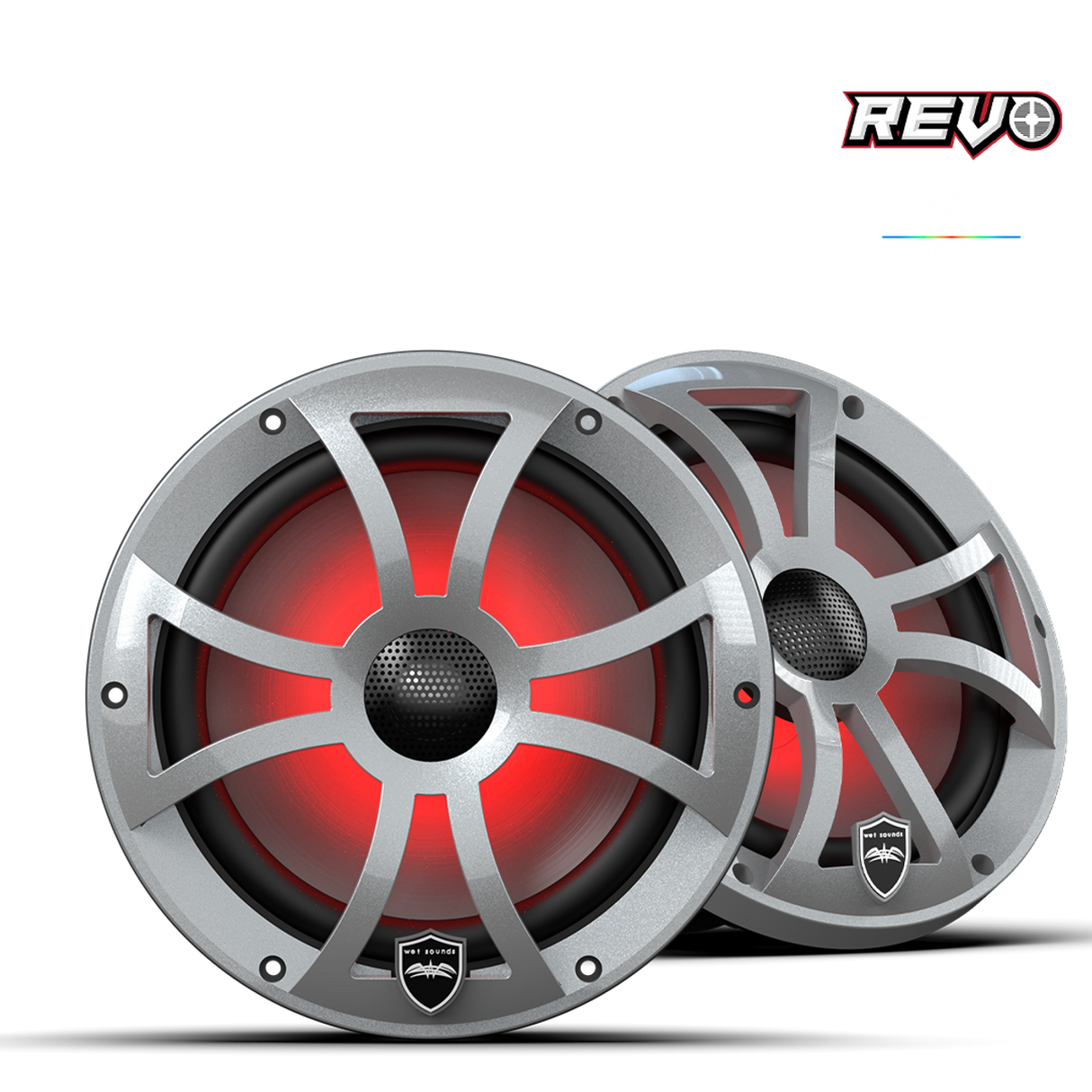 REVO 8-XSS | REVO Series 8-inch High-Output Component Style Coaxial Speakers w/ XS-Silver RGB Grilles