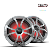 REVO 8-XSS | REVO Series 8-inch High-Output Component Style Coaxial Speakers w/ XS-Silver RGB Grilles