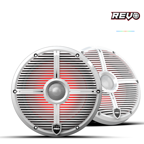 REVO 8 XW-W V3 | REVO Series 8-inch High-Output Component Style Coaxial Speakers w/ XW-White RGB Grilles