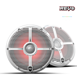 REVO 8 XW-W V3 | REVO Series 8-inch High-Output Component Style Coaxial Speakers w/ XW-White RGB Grilles