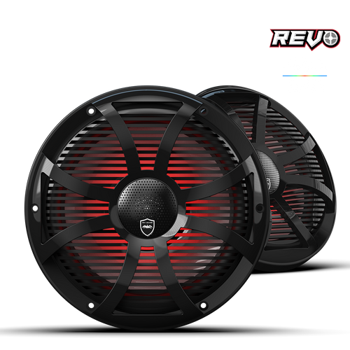 REVO CX-10 SW-B S2 | REVO Series 10-inch High-Output Component Style Coaxial Speakers w/ SW-Black RGB Grilles