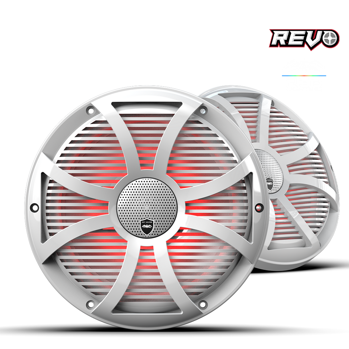 REVO CX-10 SW-W S2 | REVO Series 10-inch High-Output Component Style Coaxial Speakers w/ SW-White RGB Grilles