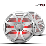 REVO CX-10 SW-W S2 | REVO Series 10-inch High-Output Component Style Coaxial Speakers w/ SW-White RGB Grilles