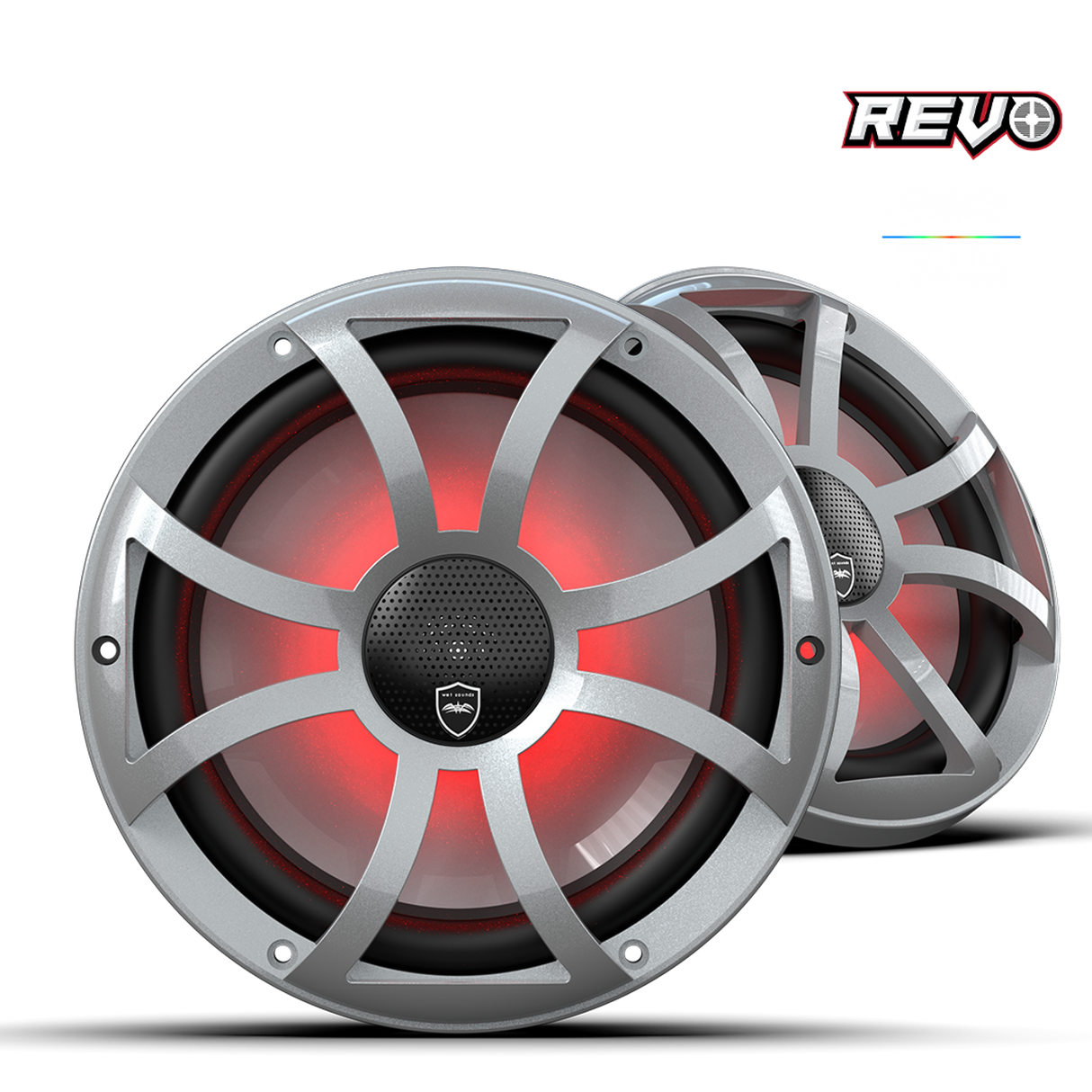 REVO CX-10 XS-S S2 | REVO Series 10-inch High-Output Component Style Coaxial Speakers w/ XS-Silver RGB Grilles