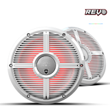 REVO CX-10 XW-W S2 | REVO Series 10-inch High-Output Component Style Coaxial Speakers w/ XW-White RGB Grilles