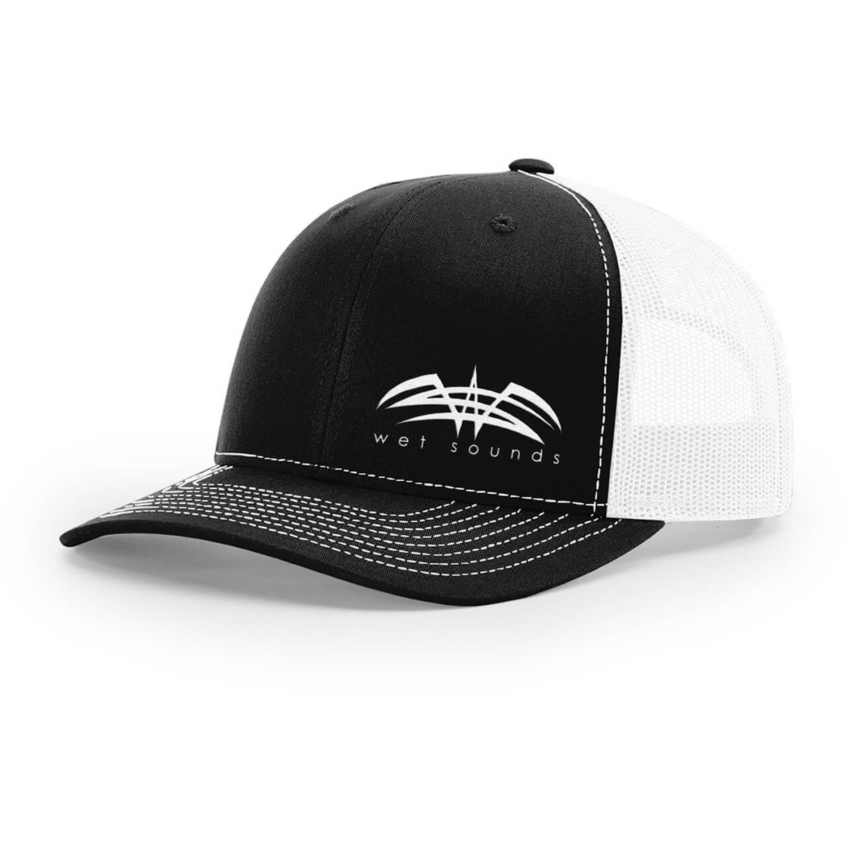 Richardson Snap Back Cap - Black & White w/White Offset Wet Sounds Logo